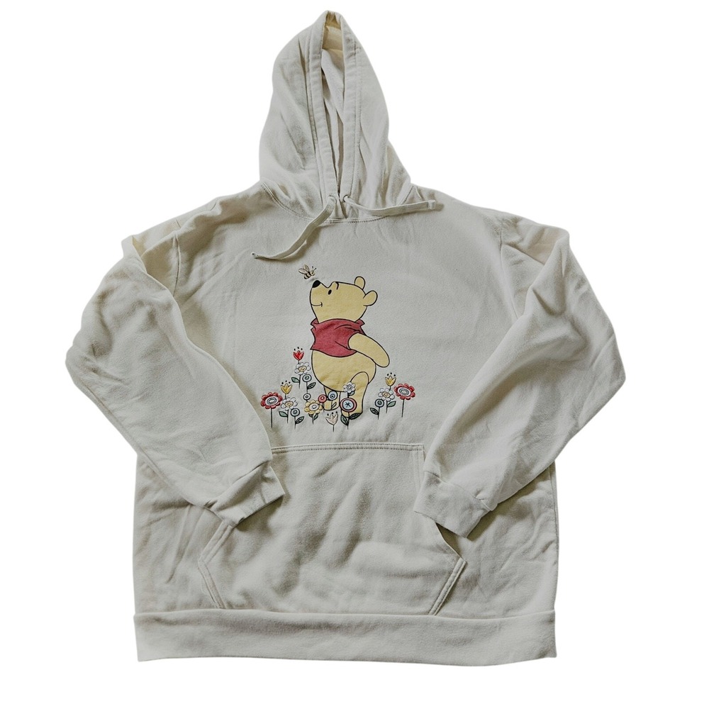 Disney Winnie the Pooh Cream Hooded Sweatshirt XXL Relaxed Hoodie Lousngewear